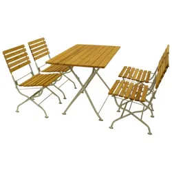 Gartenmöbel Robinie Karlskrona – Gartenmöbel aus Robinie, dunkelgrün – klappbare Outdoor Sitzgarnitur – Gartensitzgruppe mit Sesseln