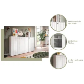 xonox.home Sideboard Monte onesize 138x86x37 cm Weiß Hochglanz Holzwerkstoff