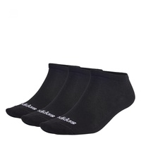 adidas Unisex Thin Linear 3 Pairs Sneaker-Socken, Black/White, L