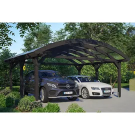SKANHOLZ Doppelcarport Bogendach 6,35 x 5,41 m anthrazit inkl. Pfostenanker