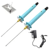 Styroporschneider, 2PCS Styroporschneider Heißdrahtschneider, Elektrischer Schaumstoffschneider, Wärmeisolierter Griff, 2 Heiznadel, Kunst DIY, Styropor Schneider für Schnittkanten (10cm+15cm)