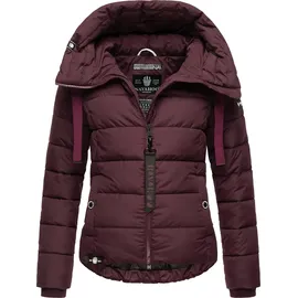Navahoo Damen Winterjacke warme Steppjacke mit hohem Kragen und verstellbarer Kapuze Amayaa Wine Gr. XXL - XXL