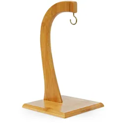 Relaxdays Bananenhalter SHELDON, HxBxT:28,5x16x16cm, dekorativer Bambusständer für Obst, natur