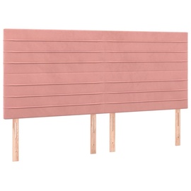 vidaXL Boxspringbett mit Matratze Rosa 160x200 cm Samt - Rosa