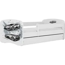 WFL GROUP Jugendbett  mit Schublade 70 x 140 cm Kiefer weiß