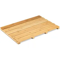 Relaxdays Bambus Badematte, 54 x 36 cm, rutschfeste Duschmatte