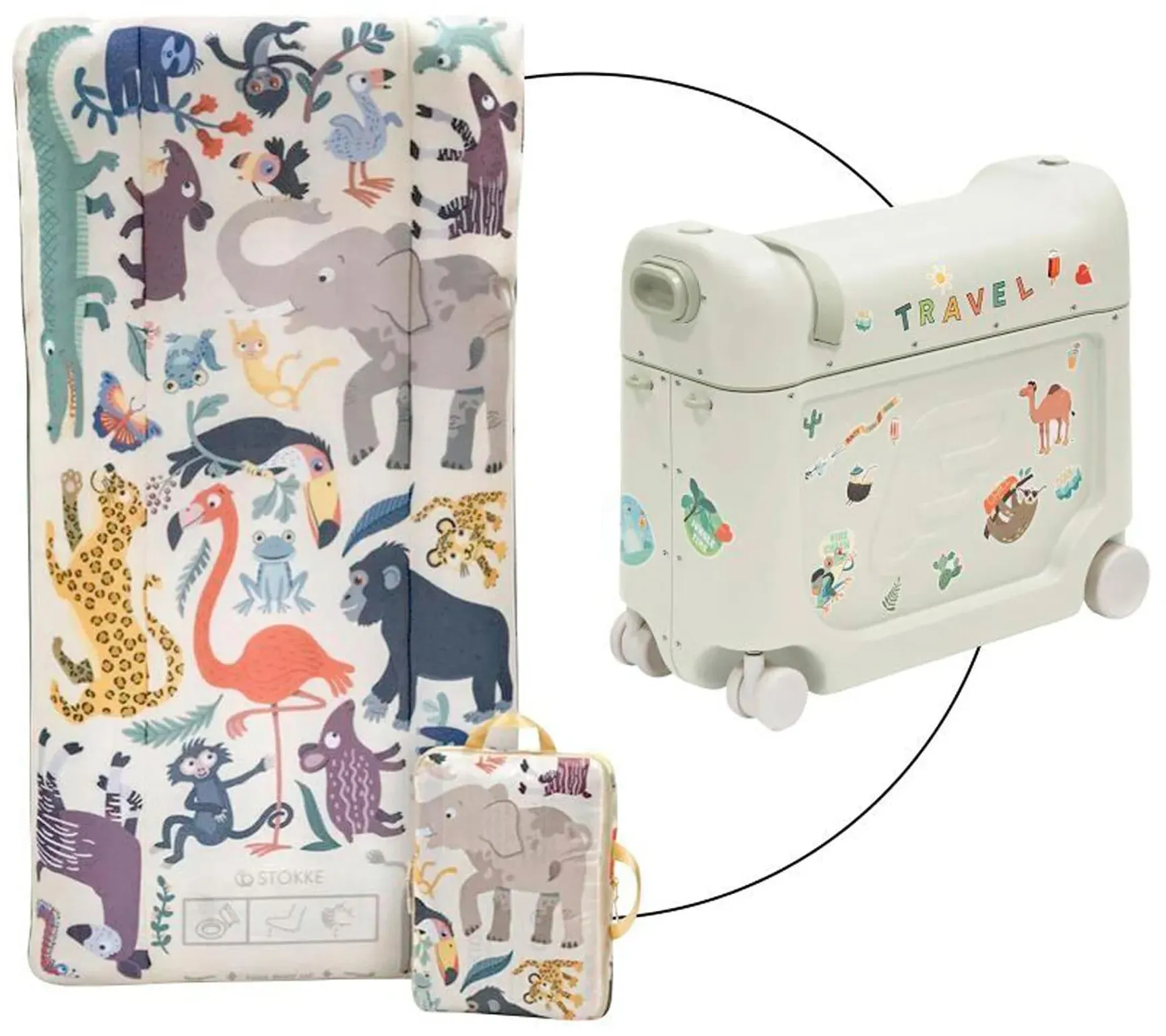 Stokke® JetKidsTM by Reisekoffer BedBox inkl. aufblasbare Matratze CloudSleeper, gruen