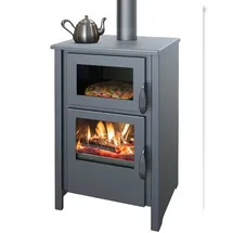 ECOfoxx EEK A Kaminofen LUNA C mit Backfach grau 9,7 kW