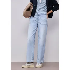 STREET ONE Wide Leg Jeans, im Bleached-Look ultra bleached wash, 32, Länge 26,