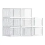 Songmics Schuhbox 8er Set 1-tlg. transparent/weiß