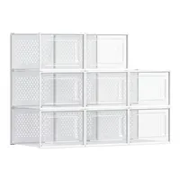 Songmics Schuhbox 8er Set 1-tlg. transparent/weiß