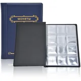 Münzalbum 2 Euro Münzsammler Taschenalbum mit 3x3cm 120 Taschen, Münzhüllen B...