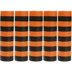 1 Rolle Papier Luftschlangen orange schwarz Halloween | schwer entflammbar