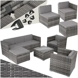 Tectake Lignano Rattan Lounge 7-tlg. Grau