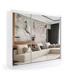 altdecor Kleiderschrank, Weiß, Holzwerkstoff, 240x216x61 cm Schlafzimmer, Kleiderschränke