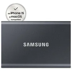 SAMSUNG T7 Festplatte, 4 TB SSD, extern, Titan grey