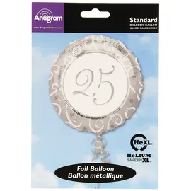 Anagram Folienballon 25. Hochzeitstag 2 St. Silber/Weiß