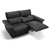 Sofanella 2-Sitzer Sofanella Leder Zweisitzer Merida Ledercouch Relaxsofa in Schwarz schwarz