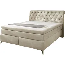 Jockenhöfer Boxspringbett JOCKENHÖFER GRUPPE "Scarlett mit einer hochwertigen 7-Zonen-Tonnentaschenfederkernmatratze", beige (beige, grau 460, 29), B:192cm L:230cm, Bezug Bett: Microfaser (100% Polyester);Topper und Matratzenspiegel: 100% Polyester, Komplettbetten,