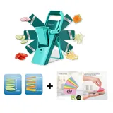 Genius Gemüsehobel Genius Gemüseschneider Nicer Dicer Mando 13tlg.Gemüsehobel + Rainbow, Kunststoff, Edelstahl, (Gemüsehobel-Set bestehend aus 13 Teilen) grün