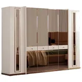 JVmoebel Schlafzimmer-Set Schlafzimmer Komplett Set Bett 2x Nachttische Kleiderschrank Betten, (4-tlg., Bett, 2x Nachttisch, Kleiderschrank), Made in Europa braun