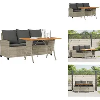 Vidaxl - Gartensofa 3-Sitzer mit Kissen & Tisch Hellgrau Poly Rattan - Gartensofa - Gartensofas - Outdoor Sofa - Garten Sofa