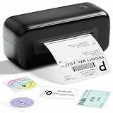 Phomemo PM246S Etikettendrucker, DHL thermodrucker für Mac/PC, Versandetiketten drucker Labeldrucker Selbstklebend Etiketten drucker für Amazon, Etsy, Shopify, Royal Mail, DHL, FedEx-Schwarz