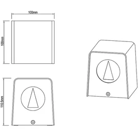 Nowa Außenleuchte Kunststoff 10x11,5x10 cm 2x 2 Watt warmweiß weiß