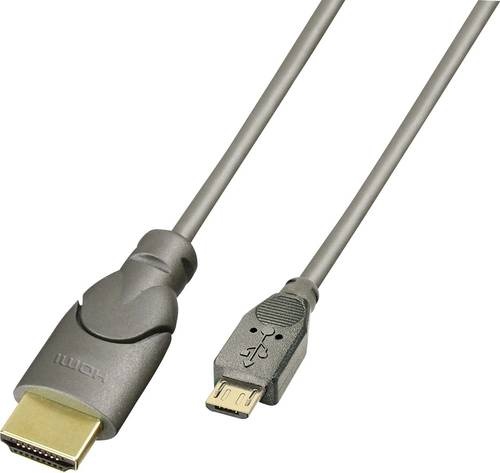 LINDY Handy Kabel [1x USB 2.0 Stecker Micro-B - 1x HDMI-Stecker] 0.50m