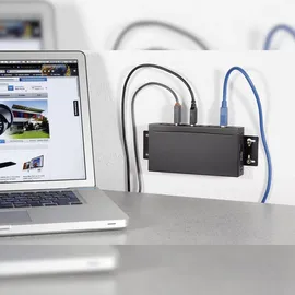 Renkforce 7 Port USB 3.2 Gen 1-Hub (USB 3.0) für industrielle Anwendungen, zur Wandmontage Schwarz