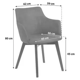 Actona Esszimmerstuhl Bella Polyester anthrazitgrau 2er Set