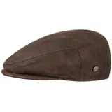 LIERYS Leder Flatcap Lederflatcap Herrencap Cap Schirmmütze Schiebermütze für Herren Ledercap Schirmmütze mit Schirm, mit Futter Winter Sommer (61 cm - braun) - 61