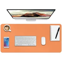 Boutilon Schreibtischunterlage aus Leder, rutschfestes Mauspad, Laptop-Schreibtischunterlage, Büro-Mauspad, wasserdicht, Leder-Schreibtischunterlage für Büro und Zuhause (M-Orange, 76,2 x 35,6 cm)