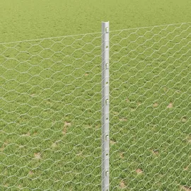 vidaXL Zaun mit Pfosten 1,5 x 10 m Silber/Stahl
