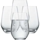 Schott Zwiesel Wasserglas Forté (4er-Set), vielseitig einsetzbare Trinkbecher, spülmaschinenfeste Tritan-Kristallgläser, Made in Germany (Art.-Nr. 123618), Klar, Kristall