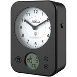 Atlanta Funkwecker schwarz mit Licht Snooze - Weiß