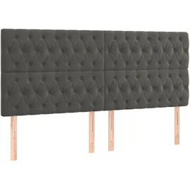 vidaXL Boxspringbett mit Matratze Dunkelgrau 180x200 cm Samt