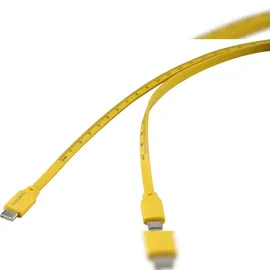 Renkforce USB-Kabel USB 2.0 USB-C® Stecker, USB-C® Stecker 1.00 m Gelb Maß-Aufdruck (metrisch) RF-6721074