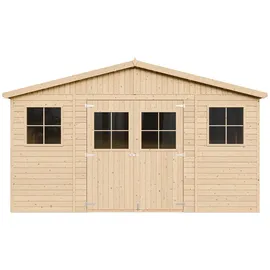 TIMBELA Gartenhaus 4,18 x 3,20 m Beige