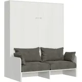 Itamoby Doppelbett Sofà Kentaro vertikal zusammenklappbar Esche weiß (ALESSIA 20) Klappbett