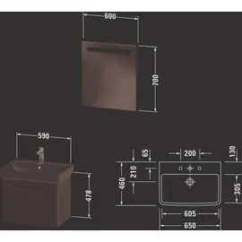 Duravit Möbel-Set No. 1 65cm, Graphit Matt, 1 Auszug
