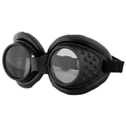 Elope Kostüm Steampunk Fliegerbrille schwarz, Extravagante Brille in stilechter Steampunk-Optik schwarz