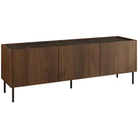 Mirjan24 Tewos TV-Lowboard 144x37x50 cm Schwarz/Holzwerkstoff