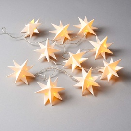 Butlers ORIGAMI LED-Lichterkette Sterne Lampions 10 Lichter mit USB-Batteriefach