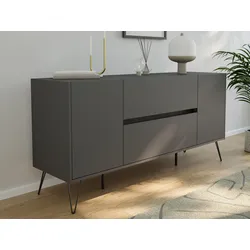 Raumwunder Sideboard Kommode Taran 155cm 2 SoftClose 2 Türen Grafit