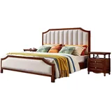 JVmoebel Schlafzimmer-Set Bett 2x Nachttische 3 tlg. Schlafzimmer Set Klassisch Schlafzimmer, Made in Europa braun|weiß