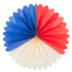 Deko-Fächer blau weiss rot Frankreich  schwer entflammbar Ø: 50 cm