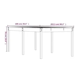 vidaXL Gartentisch 203,5 x 90 x 110 cm honigbraun