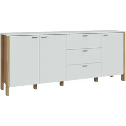 Sideboard FORTE "Saitama", grau (mauvella eiche, secret grau), B:206,1cm H:86,5cm T:41,6cm, Spanplatte, Sideboards