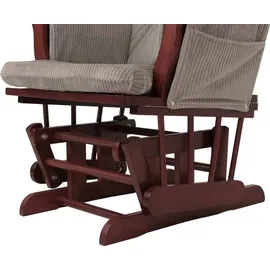 Mendler Relaxsessel HWC-C76 Cord 52 x 100 x 80 cm Hellgrau mit Hocker